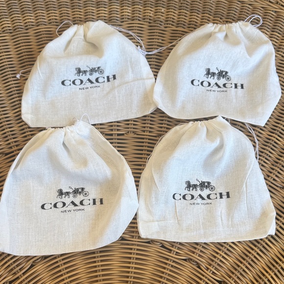 Coach Accessories - FLASH SALE 8x7 1/2 Small Coach White Drawstring Dust Bags Set of 4